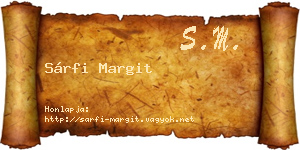 Sárfi Margit névjegykártya