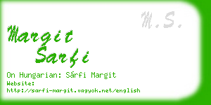margit sarfi business card